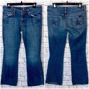 7 Seven for all Mankind Medium Wash Denim A Pocket Relaxed Blue Jeans